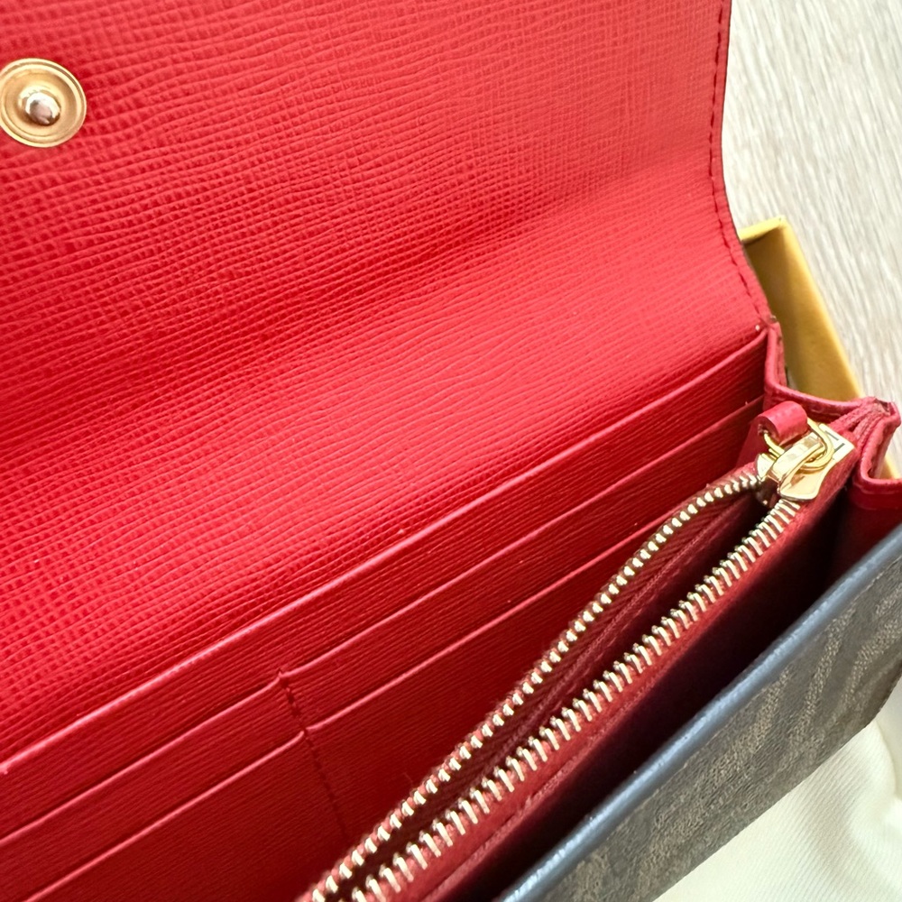 Fendi Zucca Wallet with Red Saffiano Leather - Picture 3 of 4